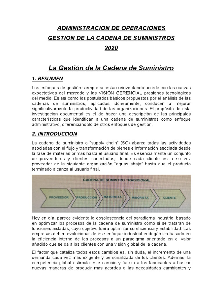 Evolución de la Cadena de Suministros | PDF | Gestión de la cadena de ...