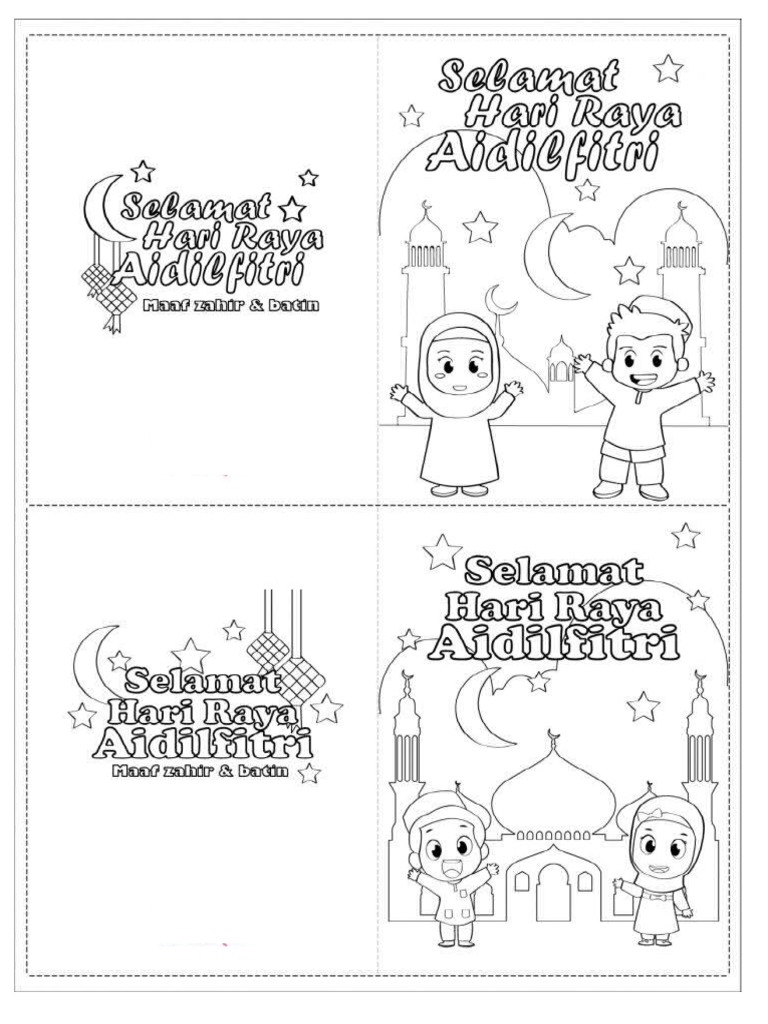 Lembaran Kad Selamat Hari Raya | PDF