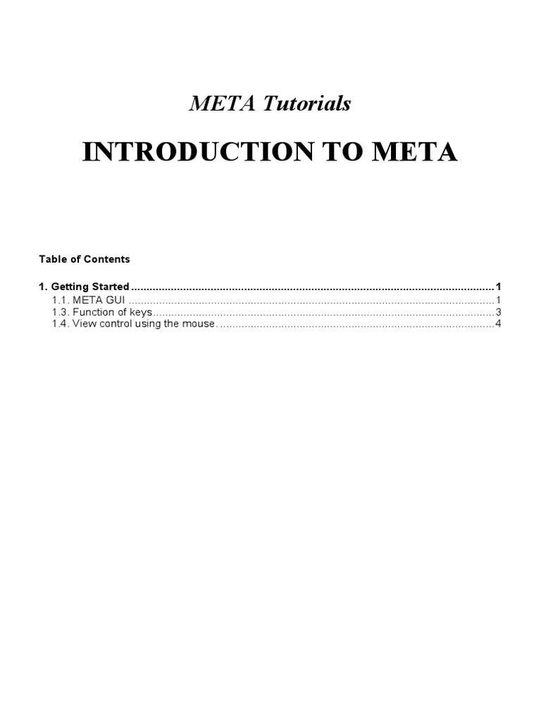 META Tutorials Introduction | PDF