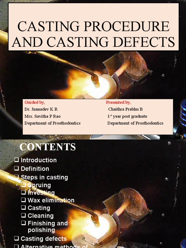 Casting Procedure and Casting Defects PDF Casting (Metalworking) Alloy