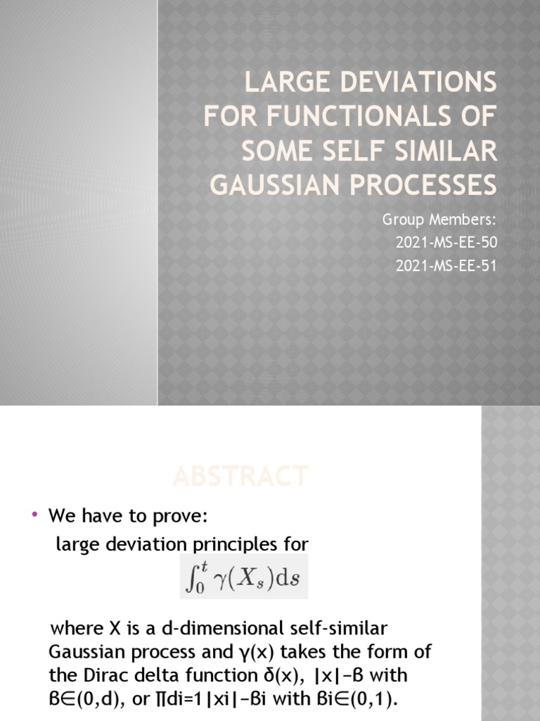 Large Deviations in Self-Similar Gaussian Processes | PDF