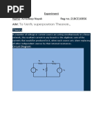 To Verify Superposition Theorem.: Experiment Name: Avradeep Nayak Reg no.:21BCE10856 Aim