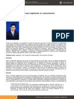 La Elaboración de La Nueva Legislación en Comunicación Del Ecuador