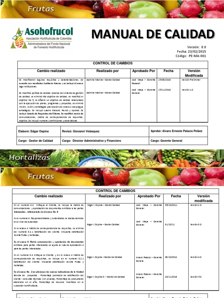 Manual Calidad Frutas Y Hortalizas Nelson Pdf Calidad Comercial