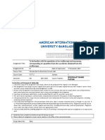Assignment Cover Sheet: American International University-Bangladesh