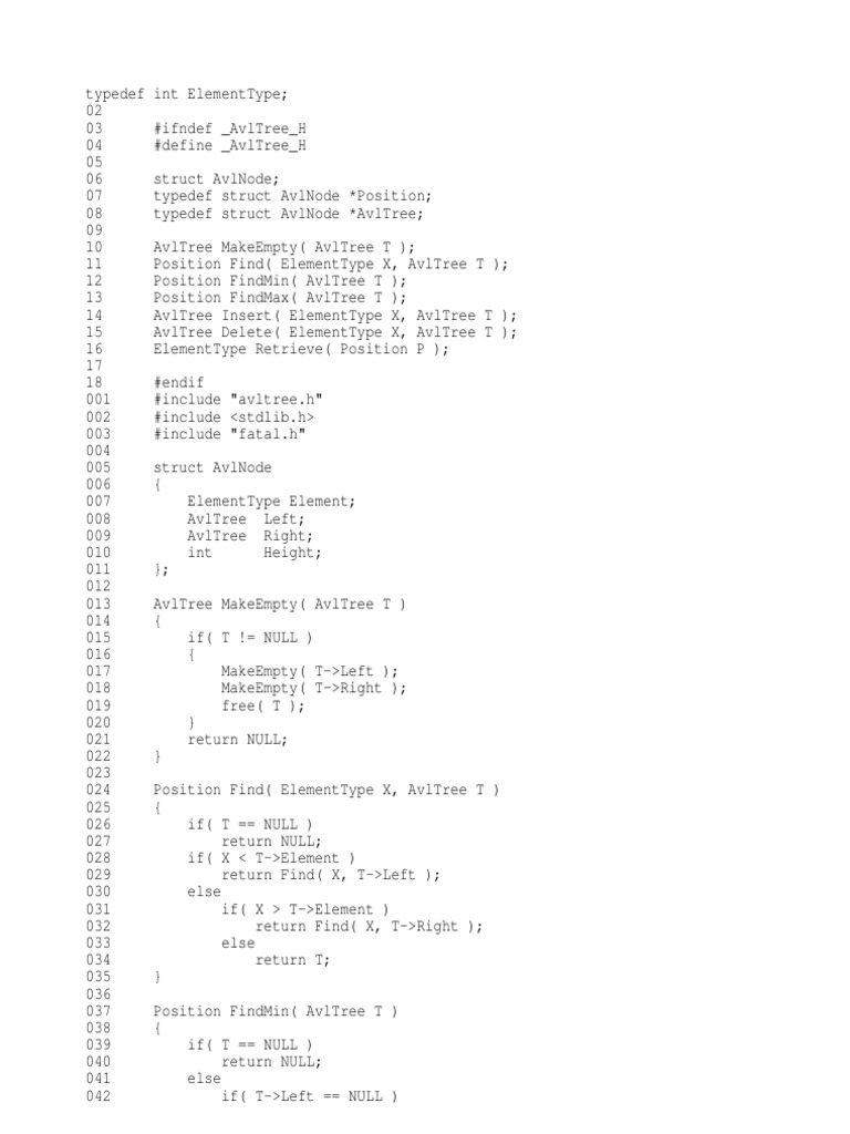 Avl Tree Algorithms And Data Structures C