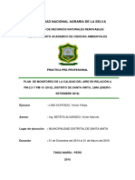 Plan de Monitoreo de La Calidad Del Aire en Relacion a Pm-2.5 y Pm-10 en El Distrito de Santa Anita, Lima(Enero-septiembre 2016)