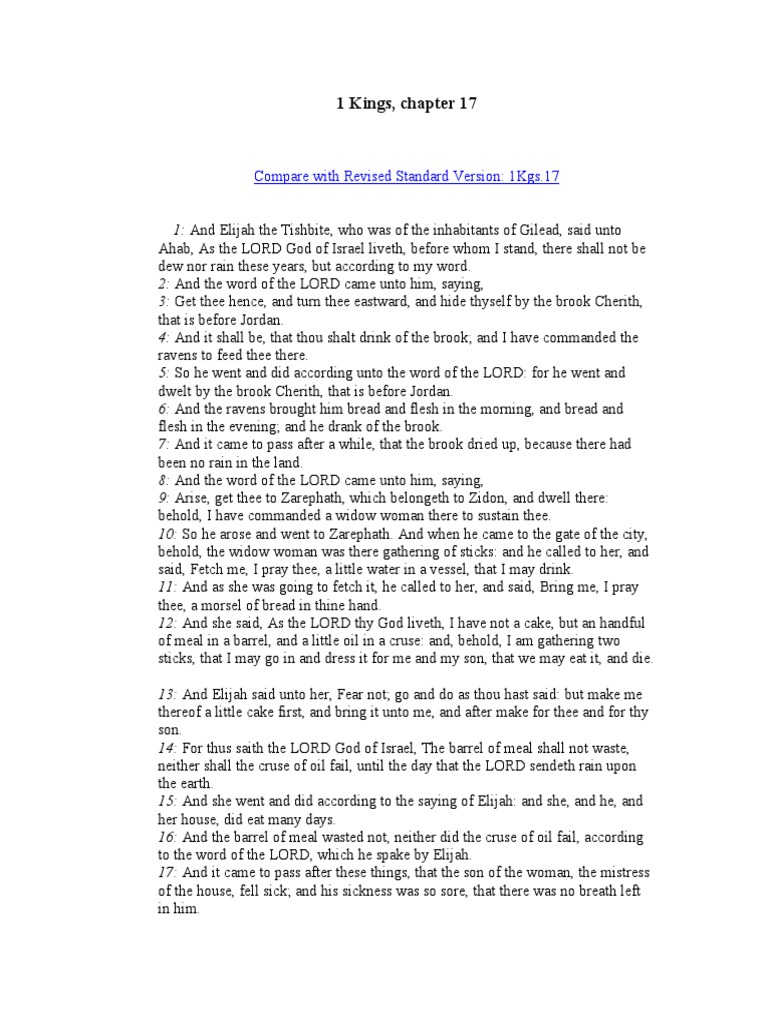 1 Kings Chapter 17 Commentary