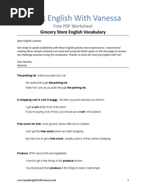 43. Grocery Store Vocabulary_ Speak English With Vanessa
