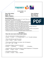Cycle Test - Iv 2021-22: General Instructions