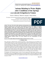 Indigenous Customs Relating To Water Rights and Use Under Conditions of The Springs (Al-Ghyoul) Irrigation in Yemen