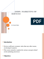 Introduction To Marketing of Services and Related Concepts