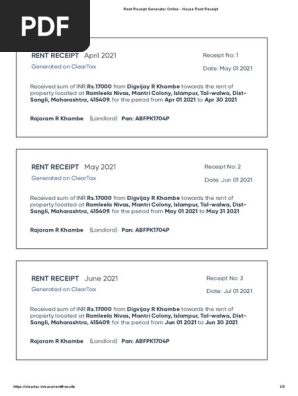 House Rent Receipt