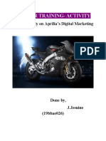 Summer Training-Activity: TITLE: Study On Aprilia's Digital Marketing