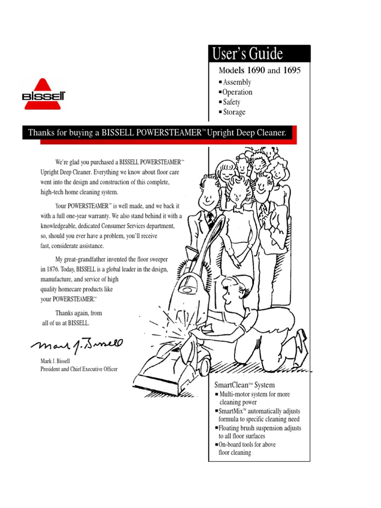 Bissell Power Steamer Model 1695 PDF Vacuum Cleaner Ac Power