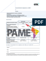Formato PAME - Reconocimiento de Asignaturas o Crédito