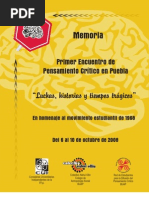 Memoria 1 Encuentro de Pensamiento Crítico en Puebla