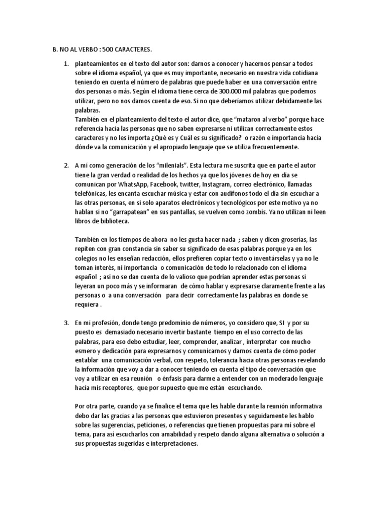 500 Caracteres | PDF | Comunicación | Lingüística