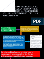Resolucion de Problemas, El Trabajo de Alan Schoenfeld: Una Propuesta A Conciderar en El Aprendisaje de Las Matematicas