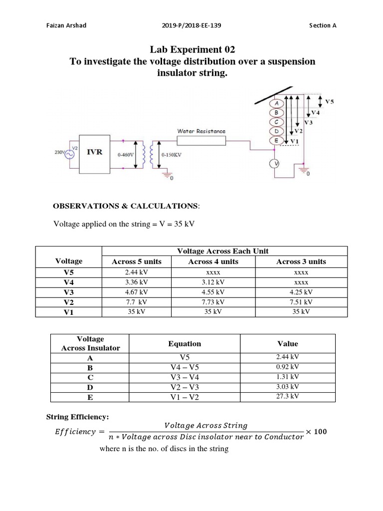 Lab Experiment 02 To Investigate The Voltage Distribution Over A