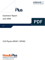 Physics Unit 1 6PH01 & Unit 2 6PH02 June 2009 ER