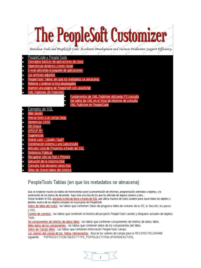 Guía de PeopleCode y PeopleTools | PDF | SQL | Hipervínculo