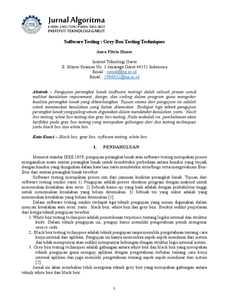 Teknik Pengujian Grey Box dalam Software | PDF | Komputer
