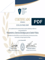 Certificado Planeamiento y Gerencia Estratégica para La Gestión Pública