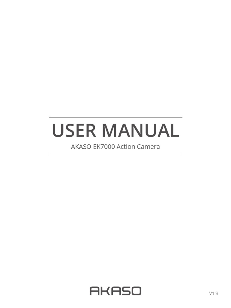 User Manual AKASO EK7000 Action Camera PDF Camera Exposure (Photography)