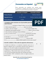 Subject Pronouns Spanish Worksheet Pronombres Personales Ejercicios Español 768x1086