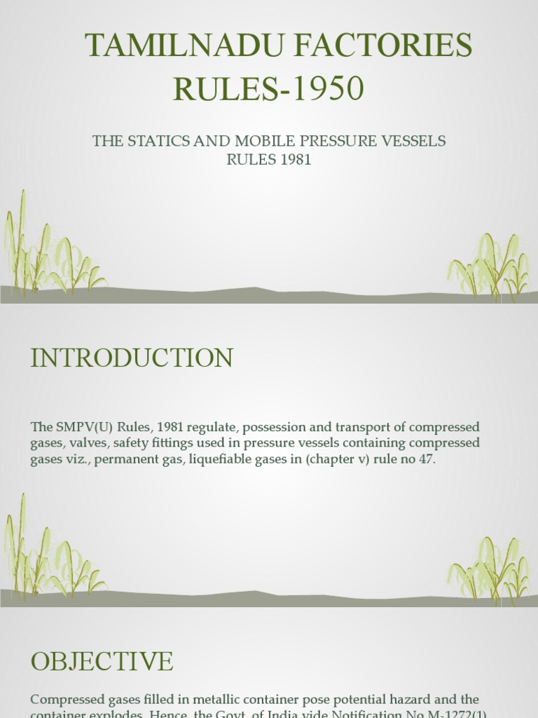 SMPV Rules 1981 Overview and Guidelines | PDF | Gases