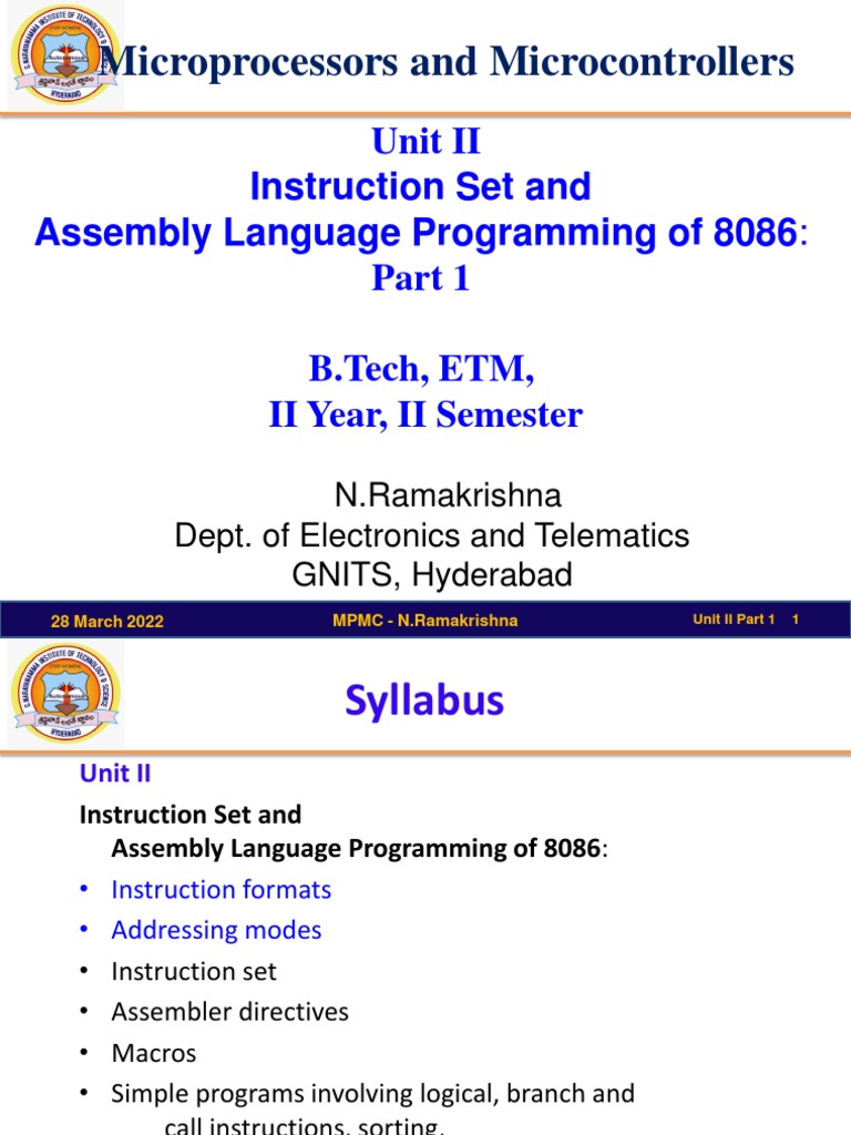 MPMC Unit 2 Programming Part1 | PDF | Assembly Language | Office Equipment