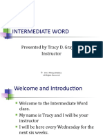 Intermediate Word: Presented by Tracy D. Grayson, Instructor