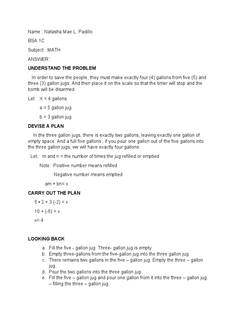 Polya's Four Step Process | PDF