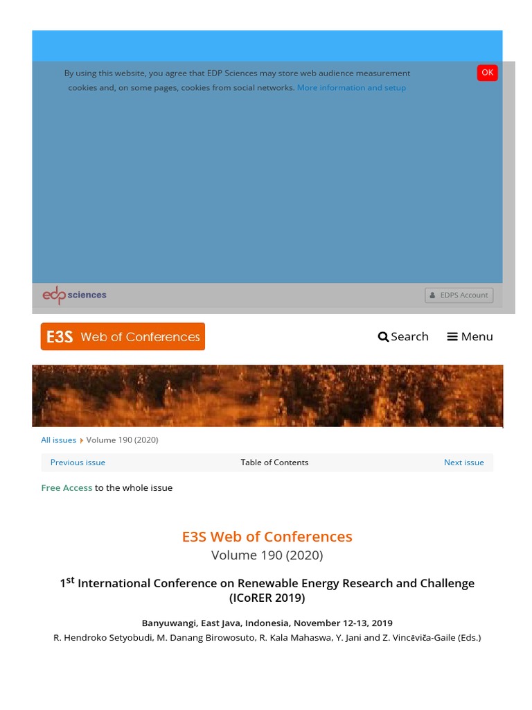 E3S Web of Conferences: Volume 190 (2020) | PDF | Nature | World Wide Web