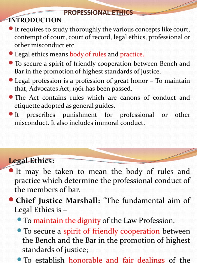 Professional Ethics: Body of Rules Practice | PDF | Barrister | Advocate