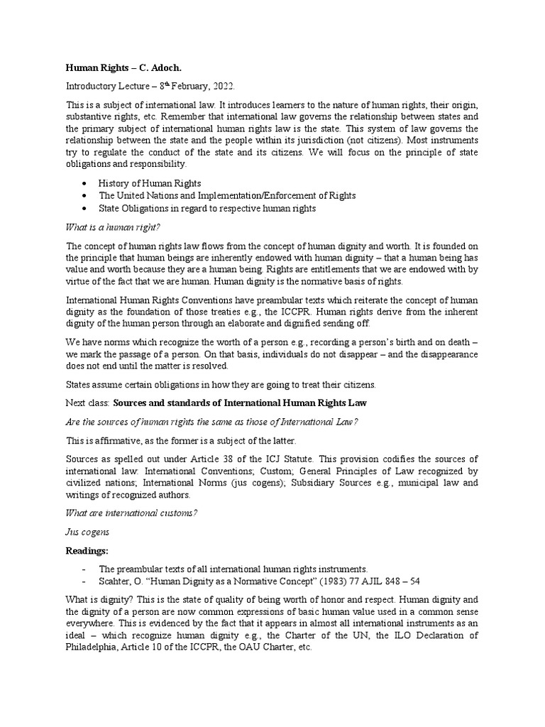 Introduction to Human Rights Law | PDF | Human Rights | International Law
