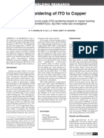 Active Soldering of ITO To Copper: Welding Research