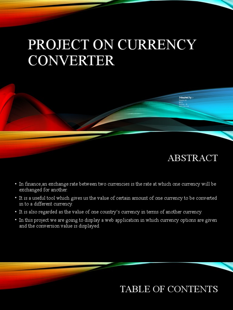 Project On Currency Converter | PDF | International Finance | Web  Development
