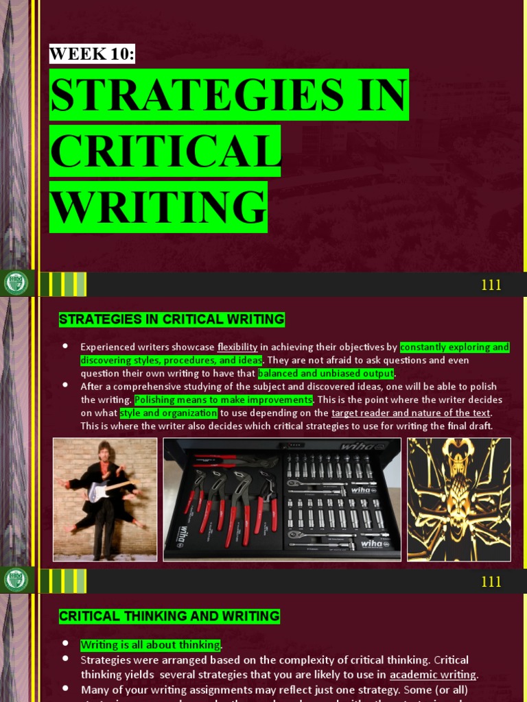 Strategies for Effective Critical Writing | PDF | Critical Thinking ...
