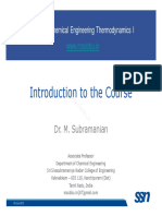 Introduction To The Course: CH2303 Chemical Engineering Thermodynamics I