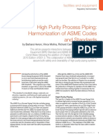 High Purity Process Piping - Harmonization of ASME Codes and Standards