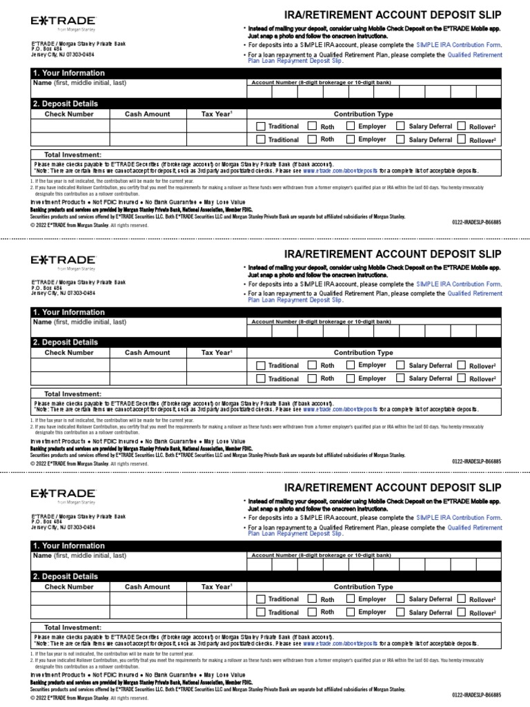 Your Information: SIMPLE IRA Contribution Form Qualified Retirement Plan  Loan Repayment Deposit Slip | PDF | Individual Retirement Account | Banks
