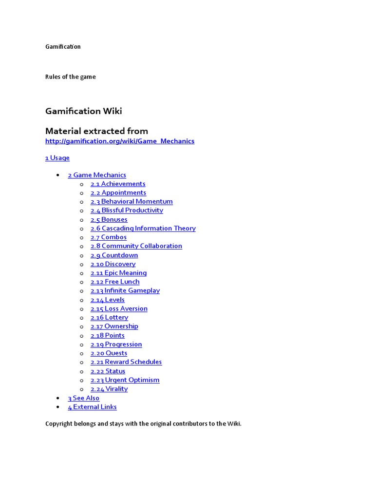 Gamification Rules | PDF