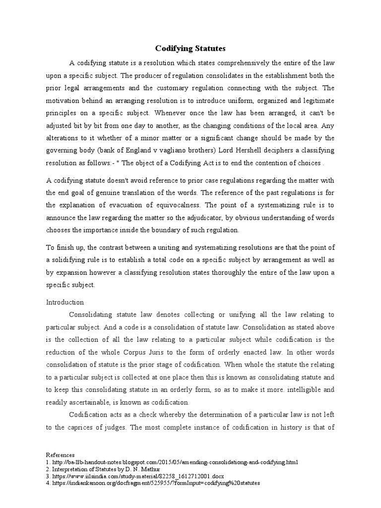 Codifying Statutes IOS PDF Codification (Law) Common Law