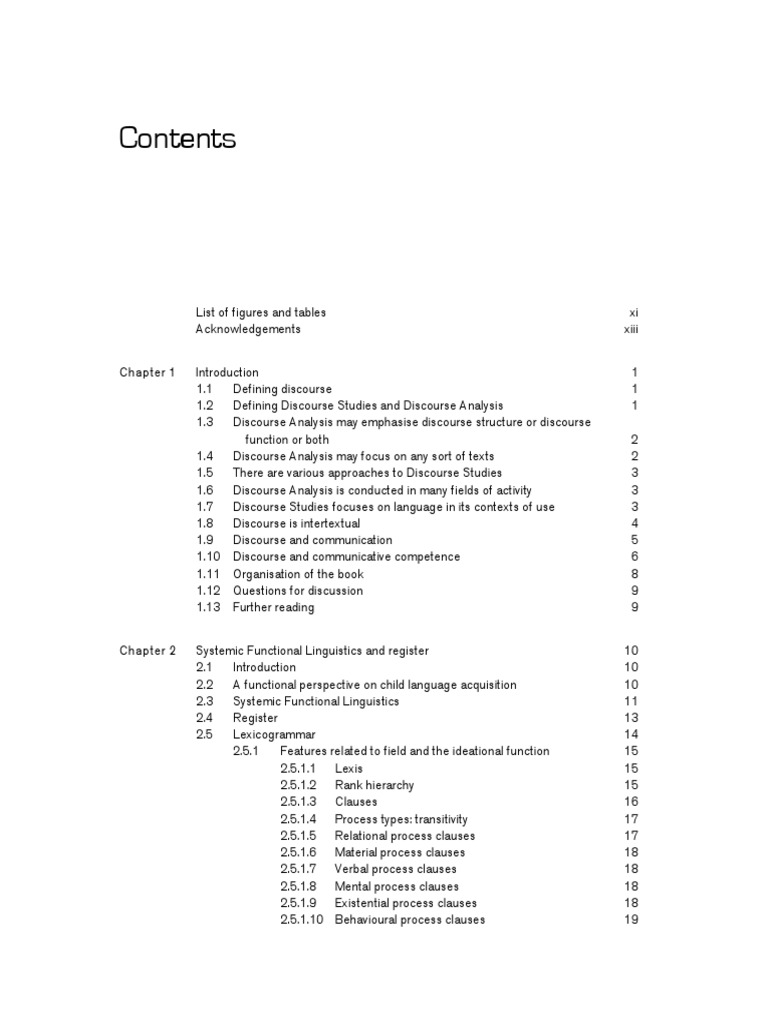 Discourse in English Language Education - Table - of - Contents | PDF ...