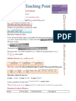 3D Geometry Formulae Class 12