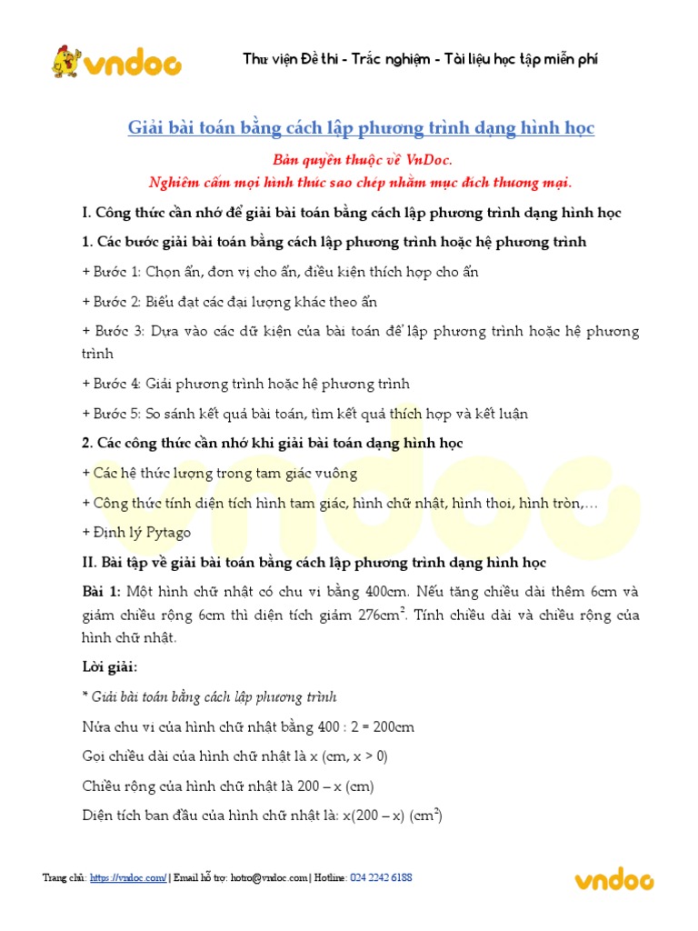 Giai bai toan bang cach lap phuong trinh dang hinh hoc pdf