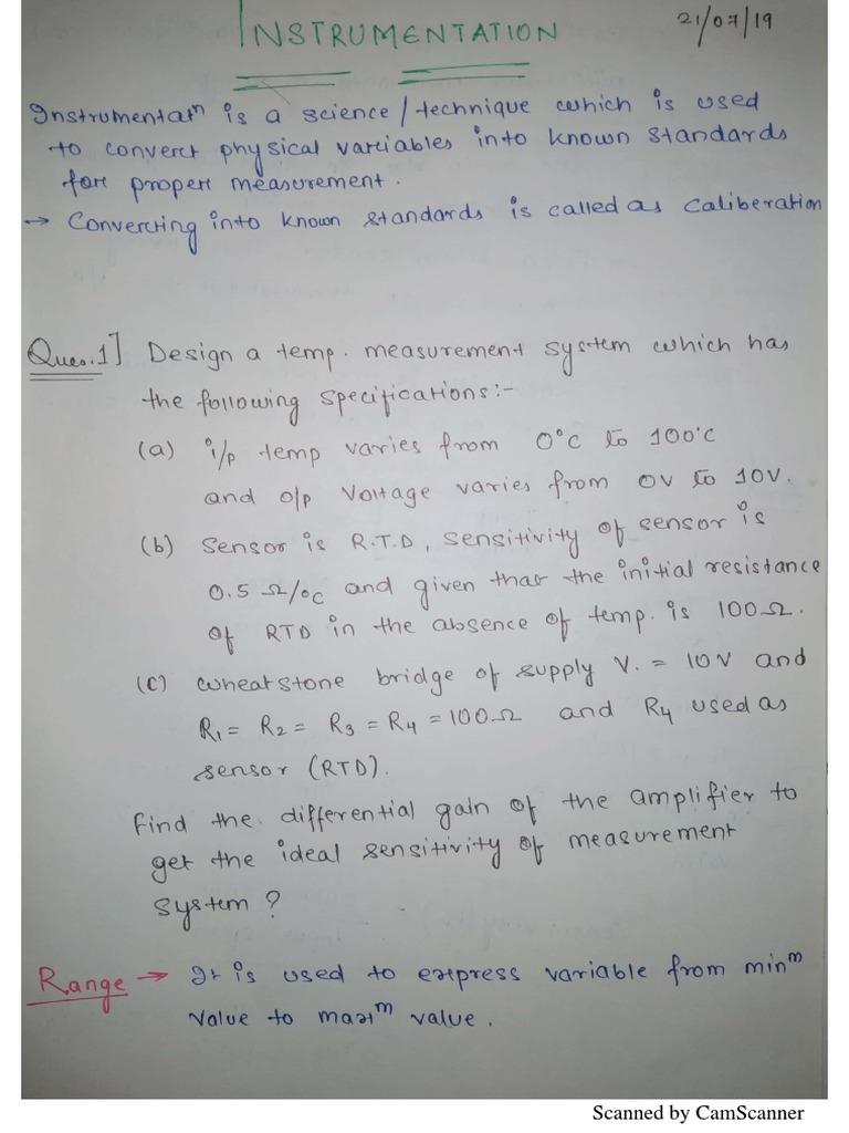 Transducers, Process Control, Optical Instrumentation Notes Phanindra