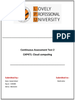Continuous Assessment Test 2 CAP471: Cloud Computing